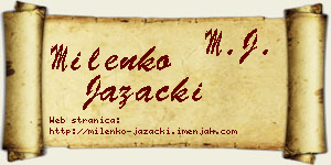 Milenko Jazački vizit kartica